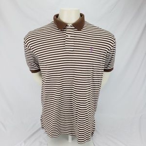 Polo Ralph Lauren Shirt Brown Stripes Purple Pony